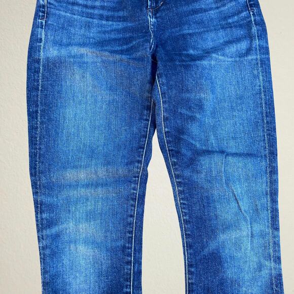 Citizens of Humanity high rise skinny jeans with cutoff frayed raw hem front cut - Picture 4 of 10